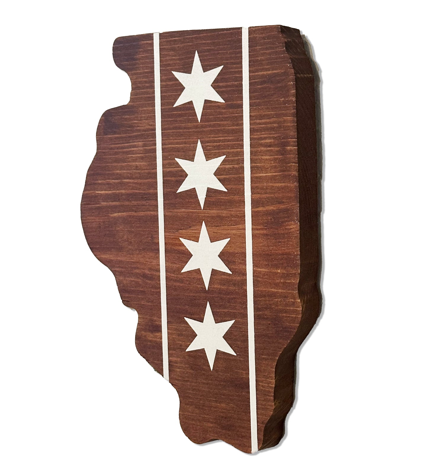 ILLINOIS STATE CUT CHICAGO FLAG