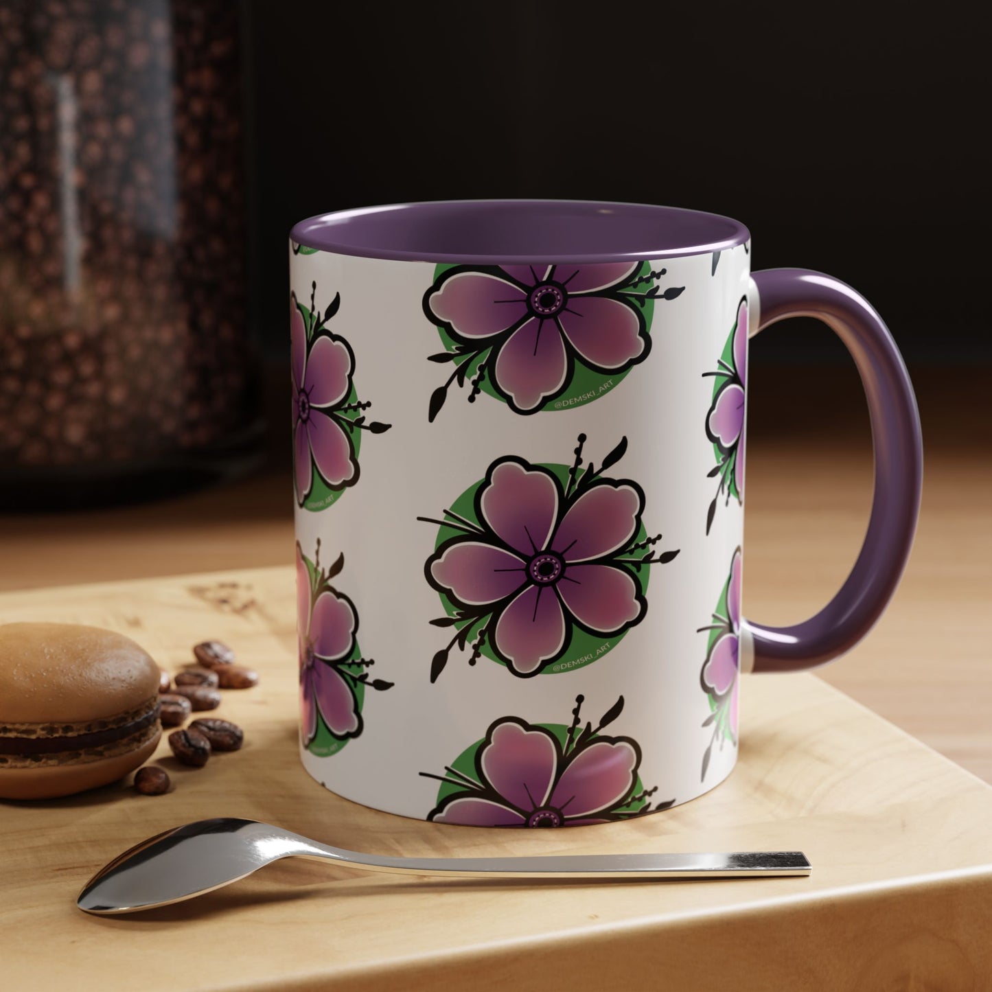 PURPLE FLOWERS COFFEE MUG