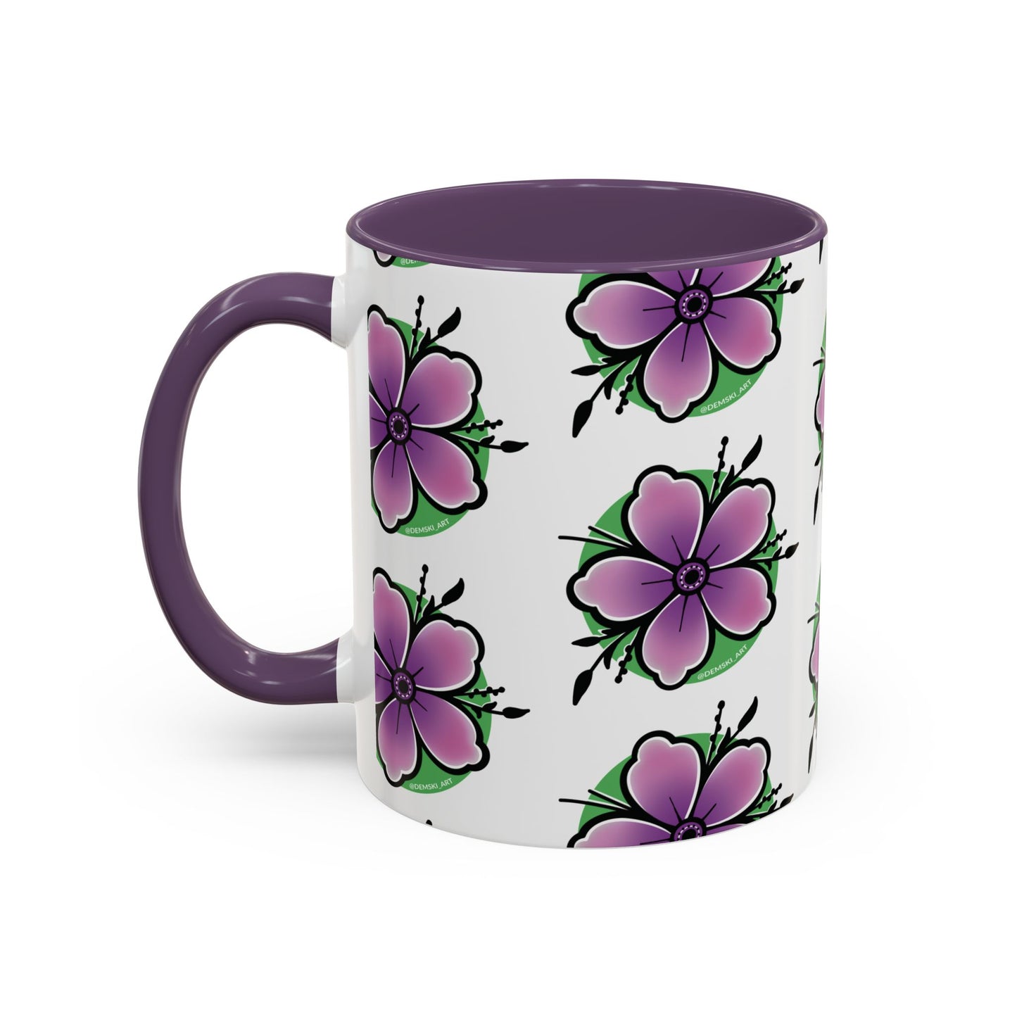 PURPLE FLOWERS COFFEE MUG
