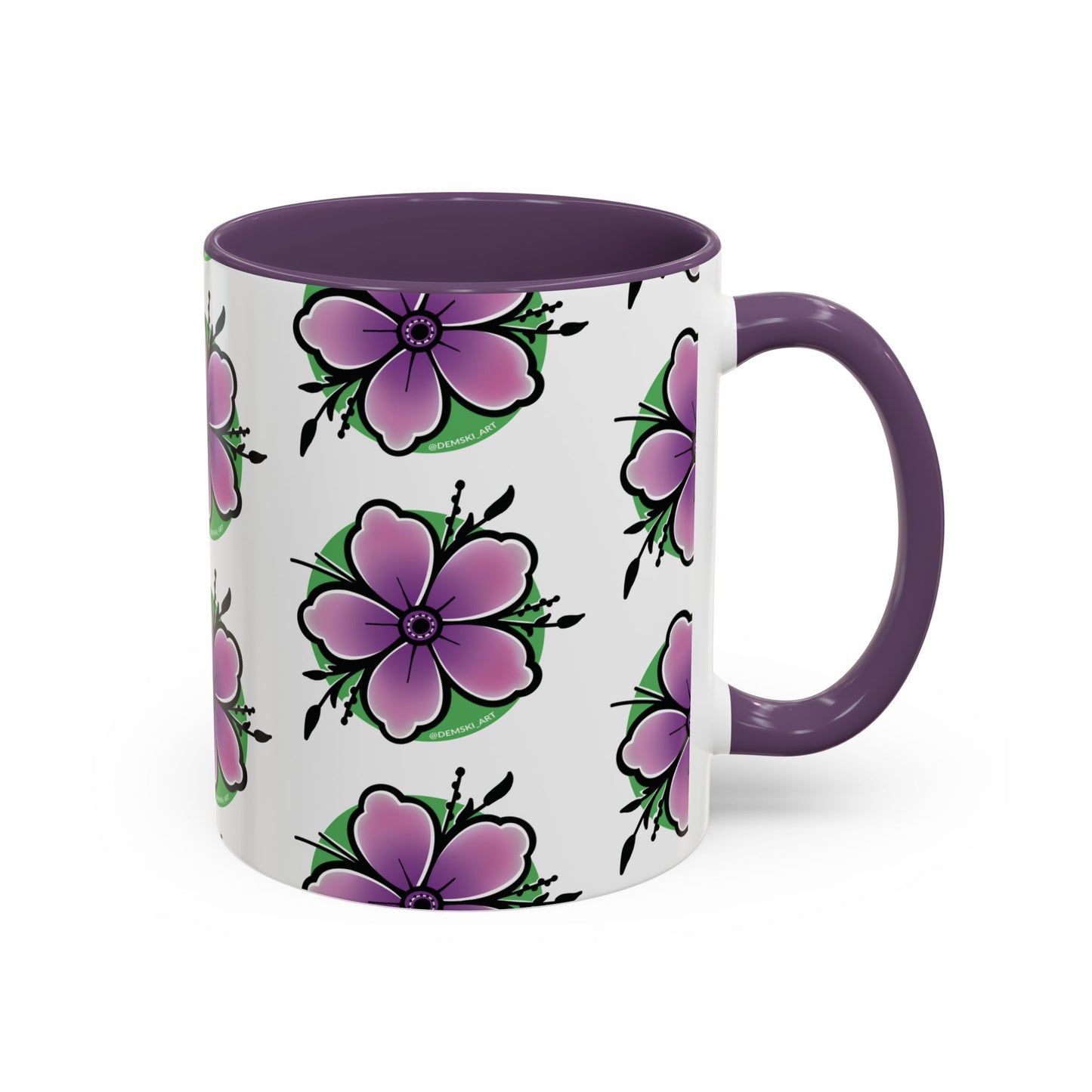 PURPLE FLOWERS COFFEE MUG